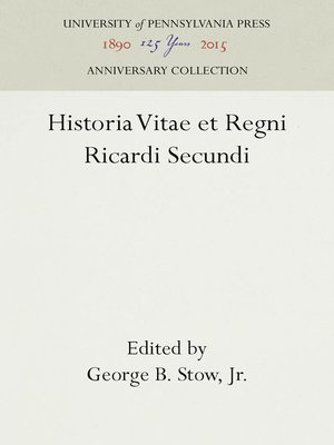 cover image of Historia Vitae et Regni Ricardi Secundi